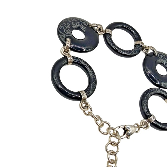 Brighton Lava Lounge Black Scroll Silver Retired Bracelet 2389 - Picture 2 of 6